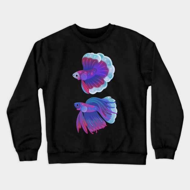 Blue Betta1 Crewneck Sweatshirt by pikaole